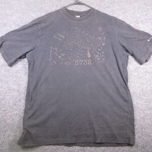Y2K 8732 Shirt Mens 3XL Gray Gun Schematic Diagram Graphic T Shirt Streetwear